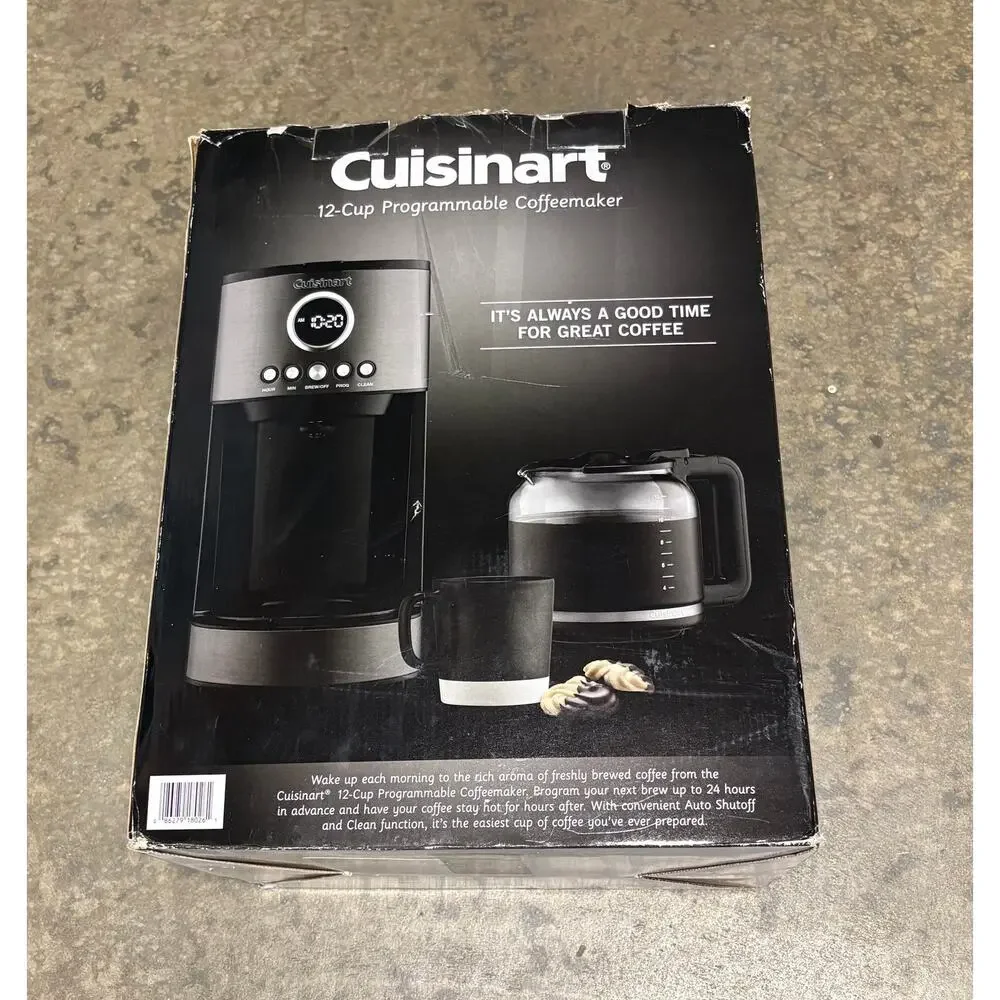 Cuisinart Stainless Steel 12-Cup Coffee Maker, Black- Used